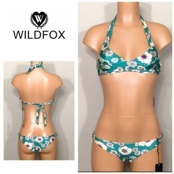 WILDFOX 60’s Brazilian floral reversible bikini. S-top/L-bottoms