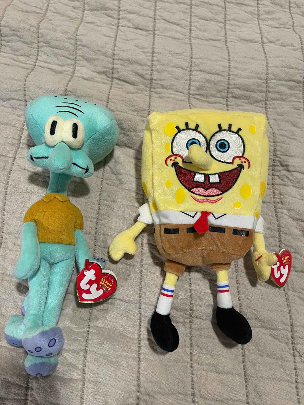 SpongeBob and Squidward Ty Beanie Babies