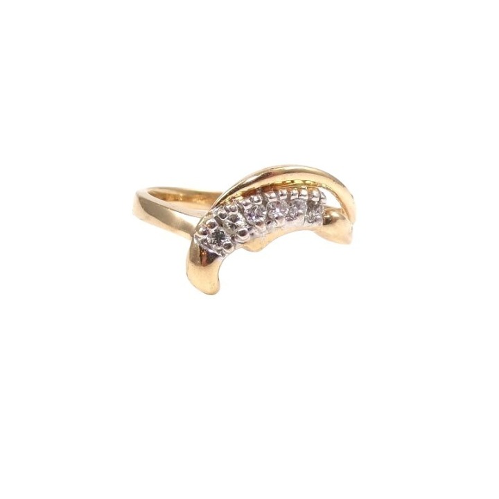 Solid 14K Yellow Gold 0.10TCW Natural Diamond Journey Ring Size 6