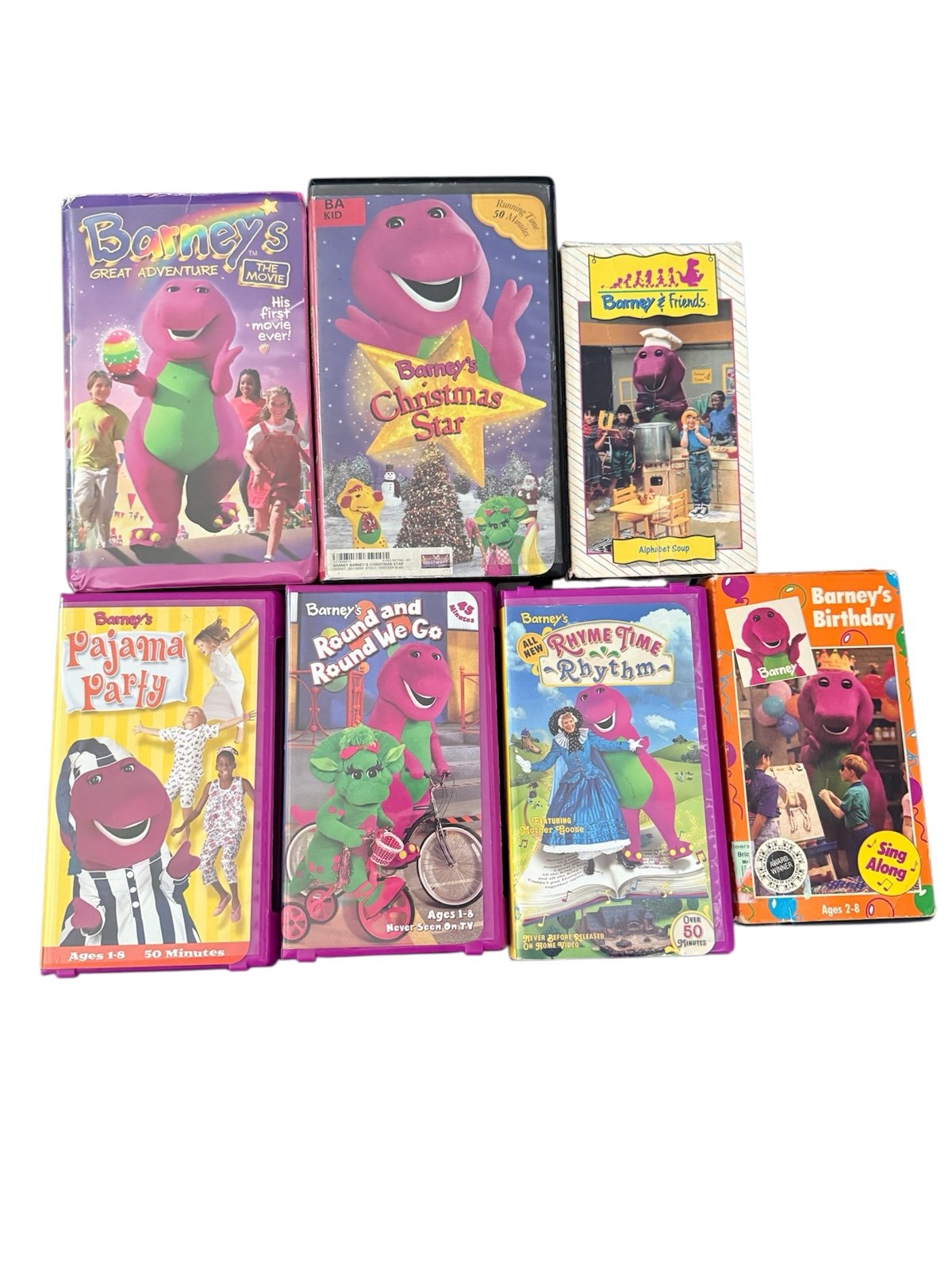 Lot of 7 vintage Barney vhs