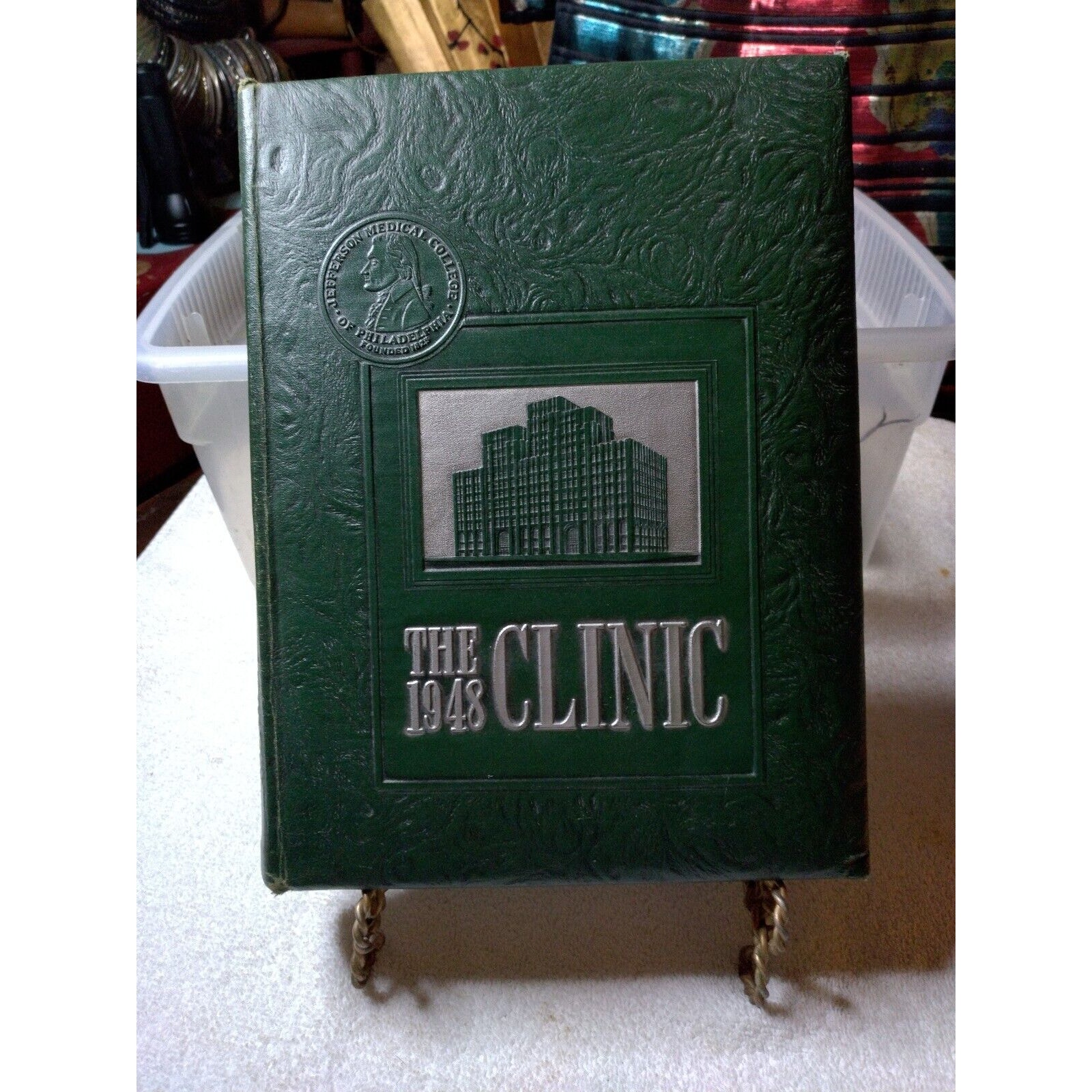 The Clinic 1948 Jefferson Medical College Philadelphia yearbook leather like cvr