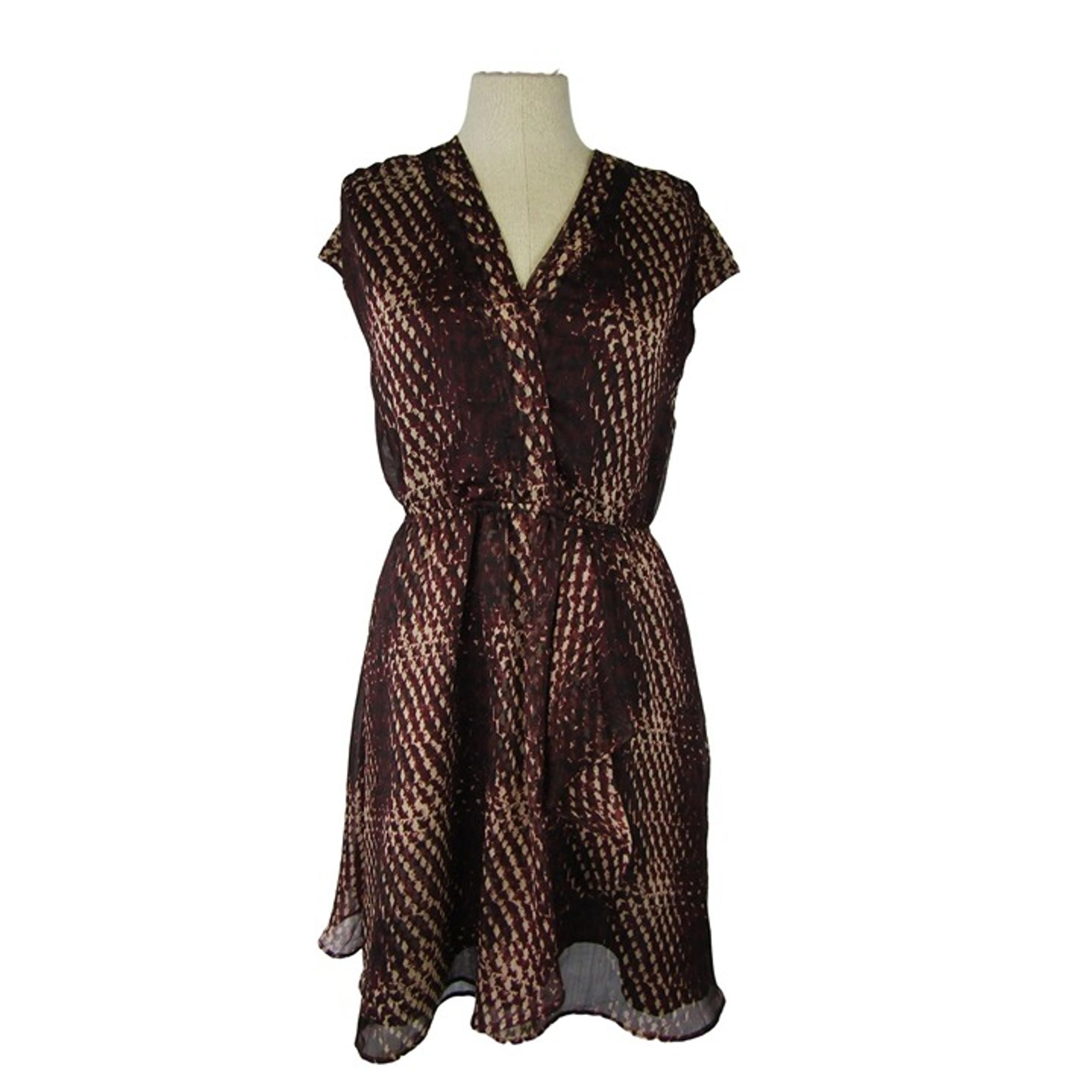 Converse One Star Snake Print V-Neck Sheer Ruffle Trim Fit & Flare Dress Small