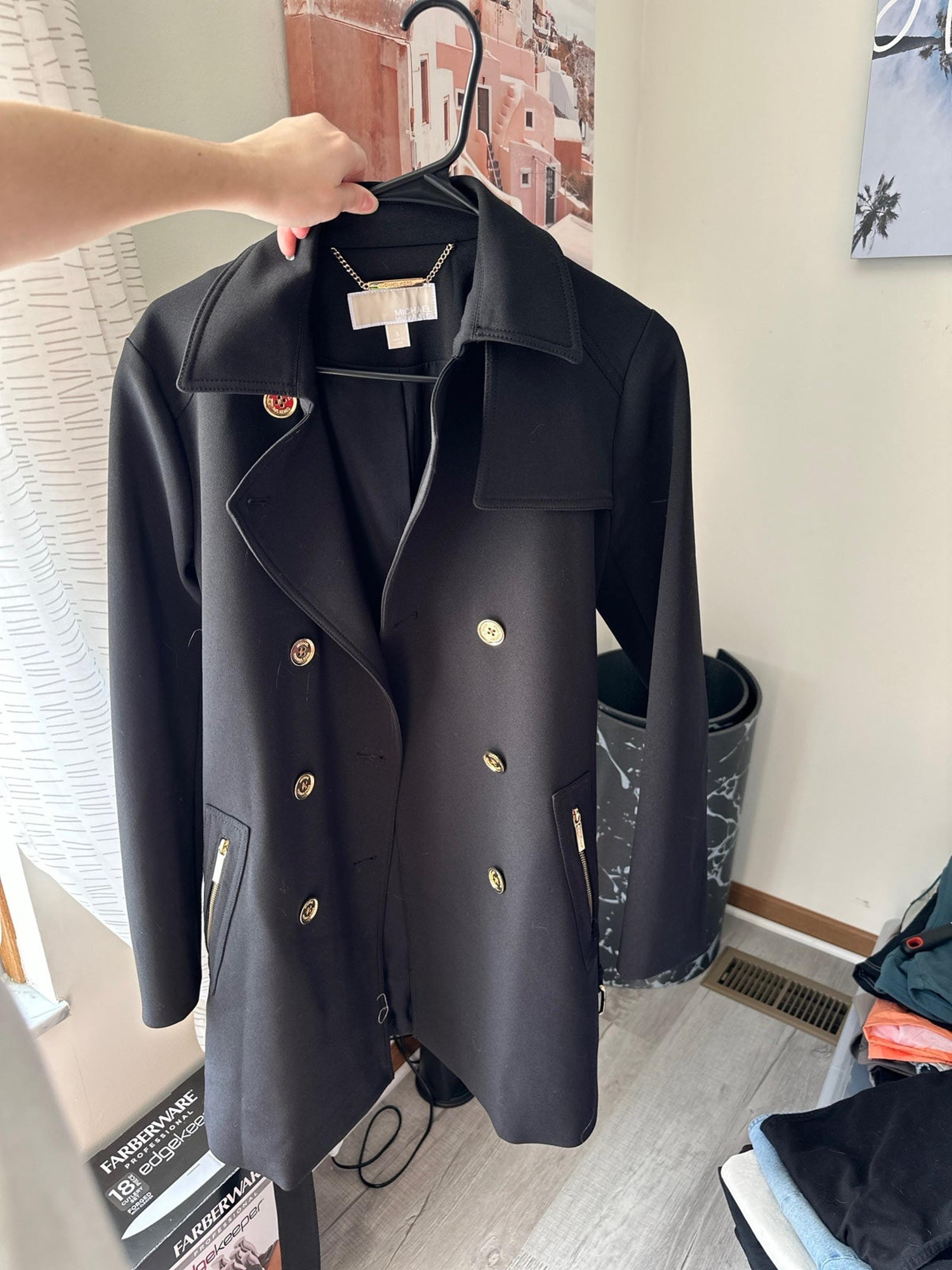 Black + Gold Michael Kors Trench Coat Jacket Women’s Small