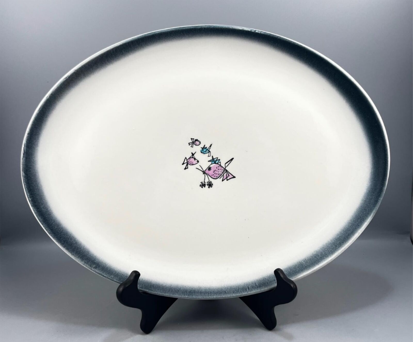 Vintage 1954 Stetson China School of Fish Oval Serving Platter 13.5 x 10