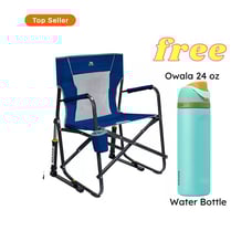 NEW | GCI Outdoor Freestyle Rocker Mesh Chair - Royal Blue - Gift Water Bottle