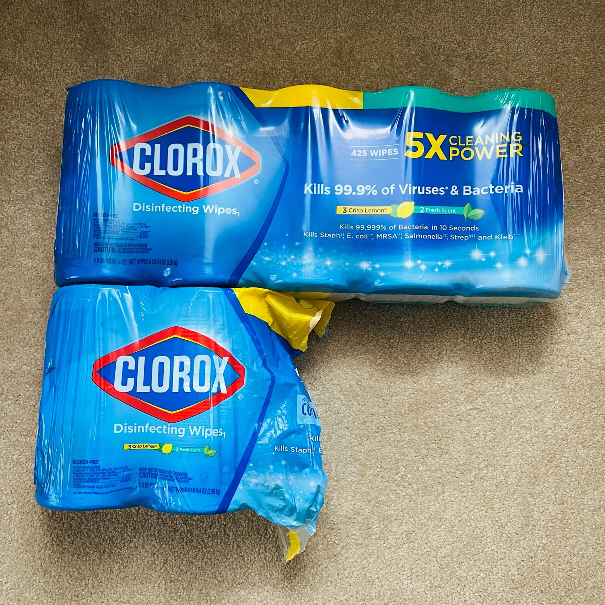 New 5 rolls Clorox Disinfecting 425 Wipes 85each