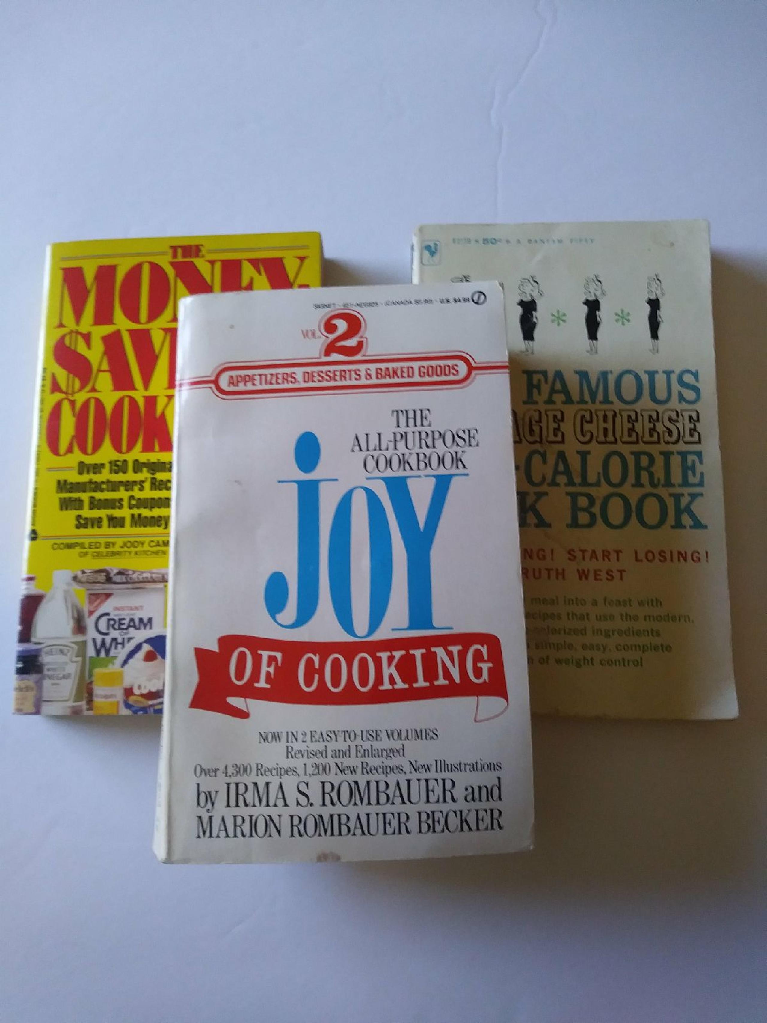 3 vintage diet cooking books mass media