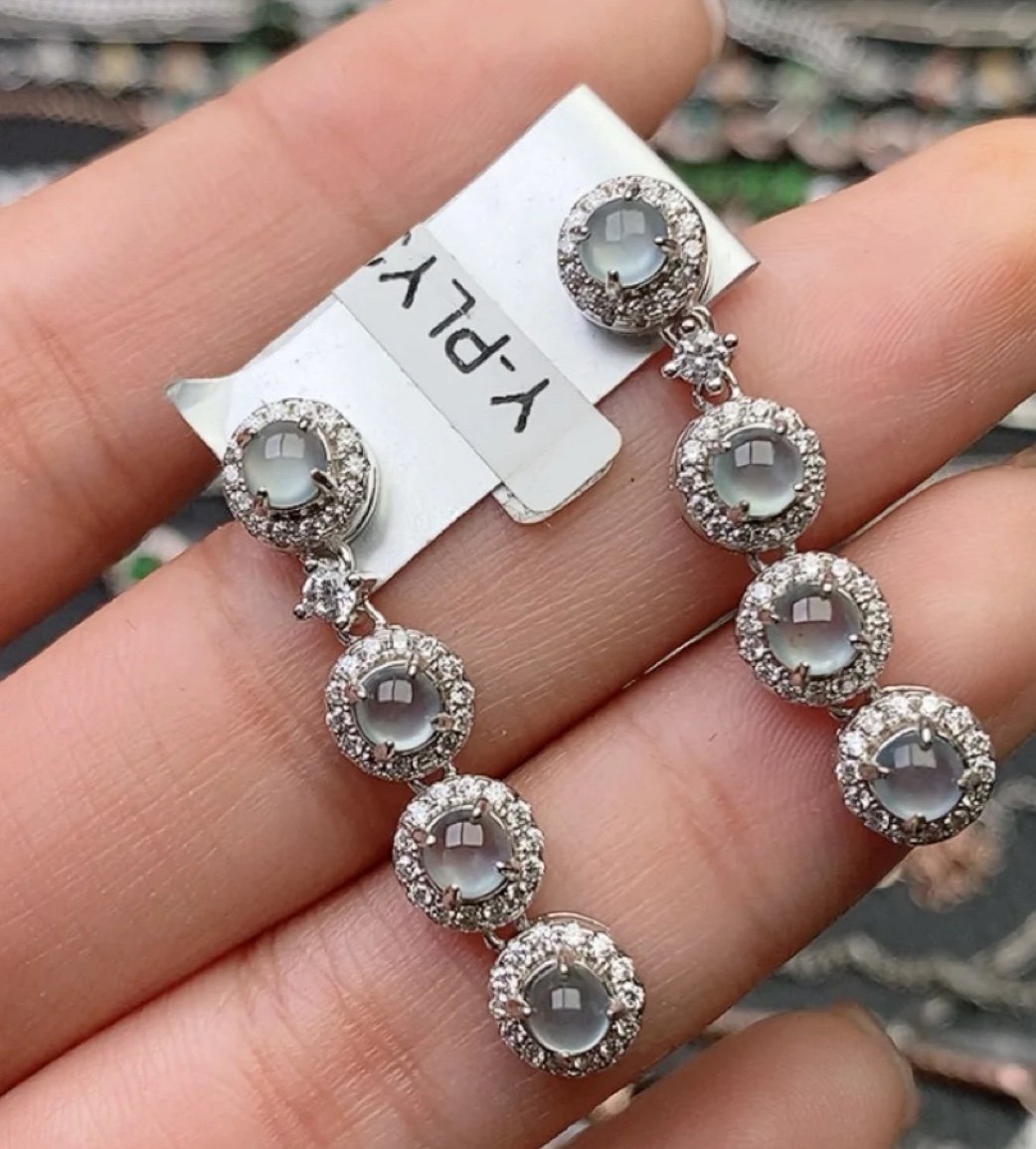 White jade ear rings