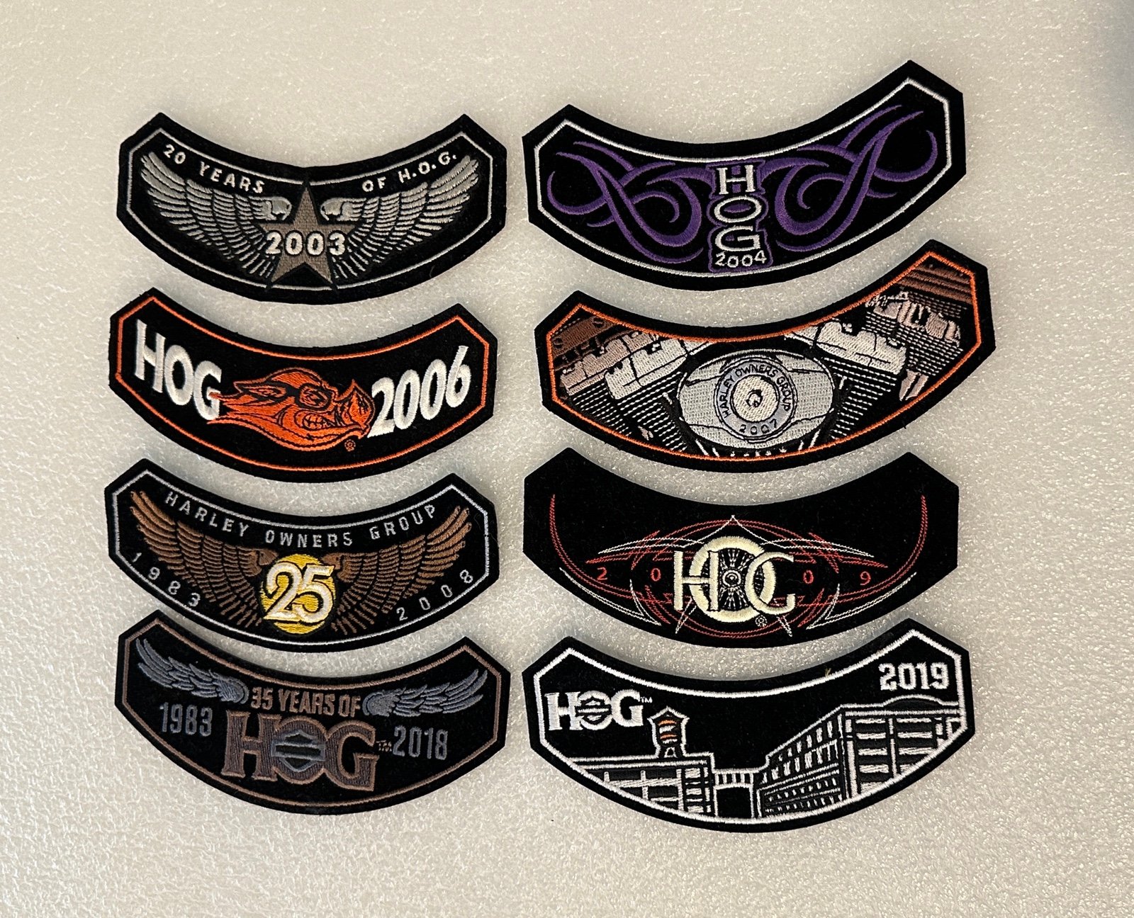 Harley Davidson Owners Group HOG 2003 2004 2006 2007 2008 2009 2018 2019 Patches
