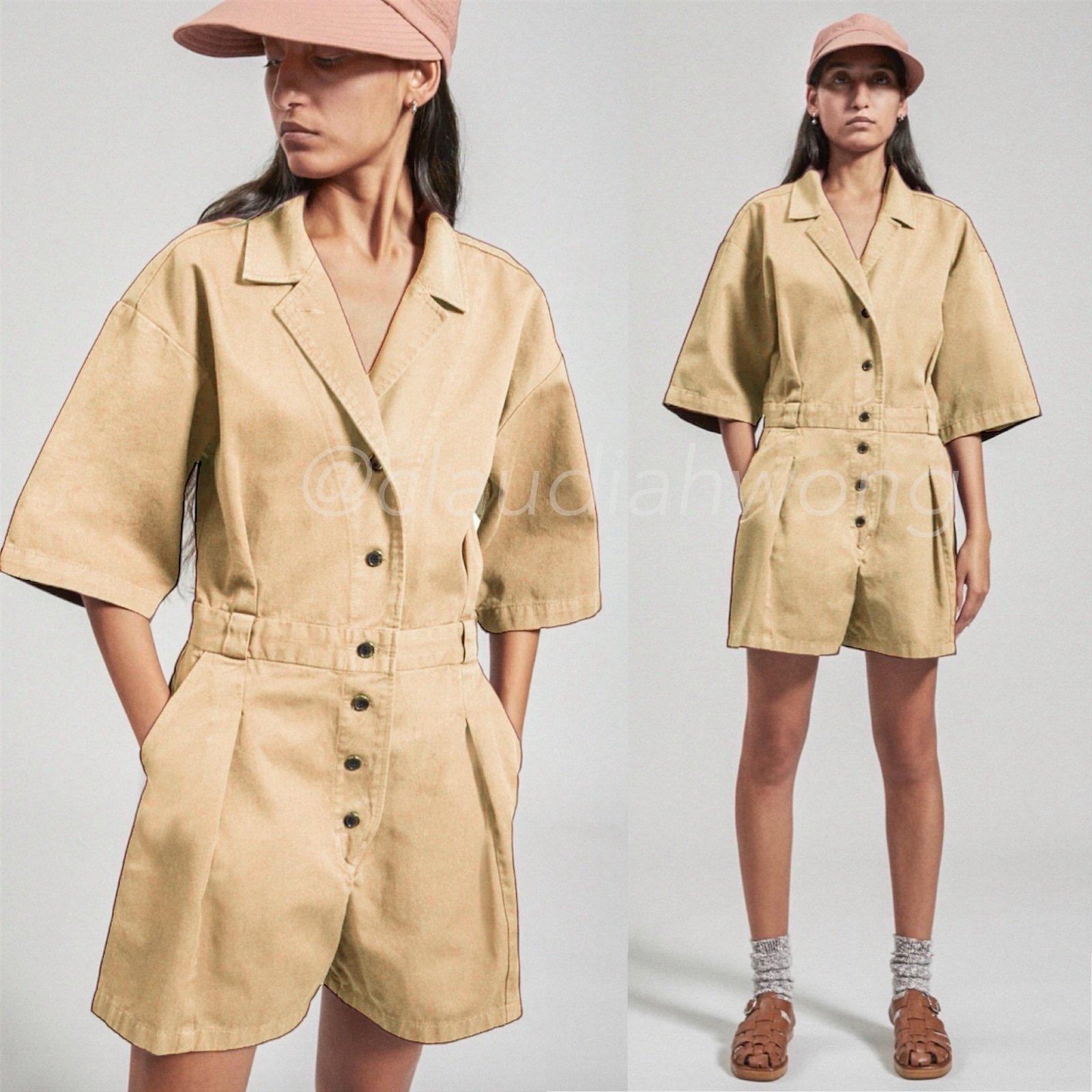 New RACHEL COMEY Larch Romper Shortsuit in Butter