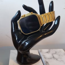 Gold Plated Smart Watch Size 49mm Unisex 3 Straps included Waterproof