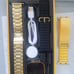 Gold Plated Smart Watch Size 49mm Unisex 3 Straps included Waterproof