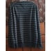 TOMMY HILFIGER Sweater Blue White Horizontal Stripes V-neck Pullover Large