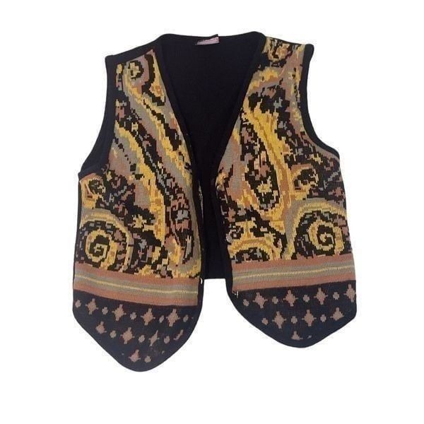 Vintage paisley sweater vest Fortune Knits Co. size medium