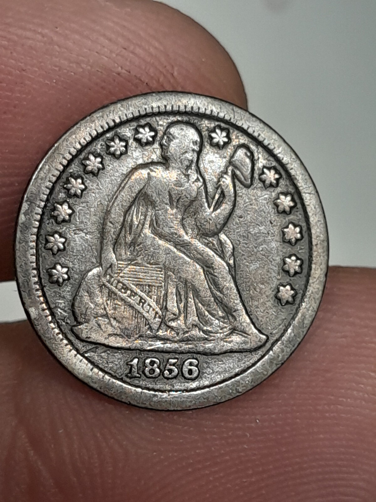 1856-O Silver Seated Liberty Dime VF