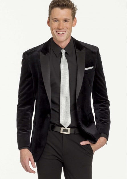 Black velvet tuxedo jacket