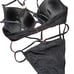 Victoria's Secret Racerback 36C BIKINI L Strappy Bottom BLACK gold hardware