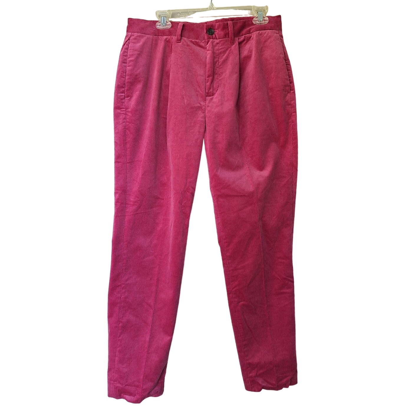 BONOBOS Men's Pleated Stretch Corduroy Trousers Pink/Purple Size 32 Chinos 148