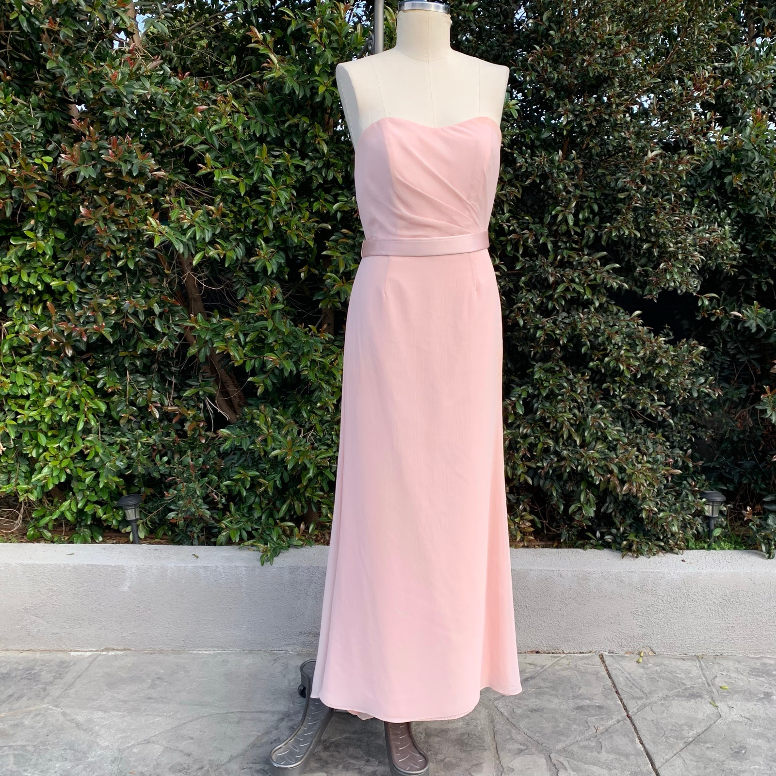 Vera Wang White Pink Blush Maxi Layered Lace Formal Dress Women’s 8