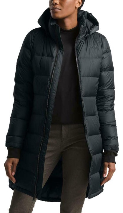 The North Face Black Metropolis Iii 550 Down Long Quilted Parka Coat Size 4 (S)