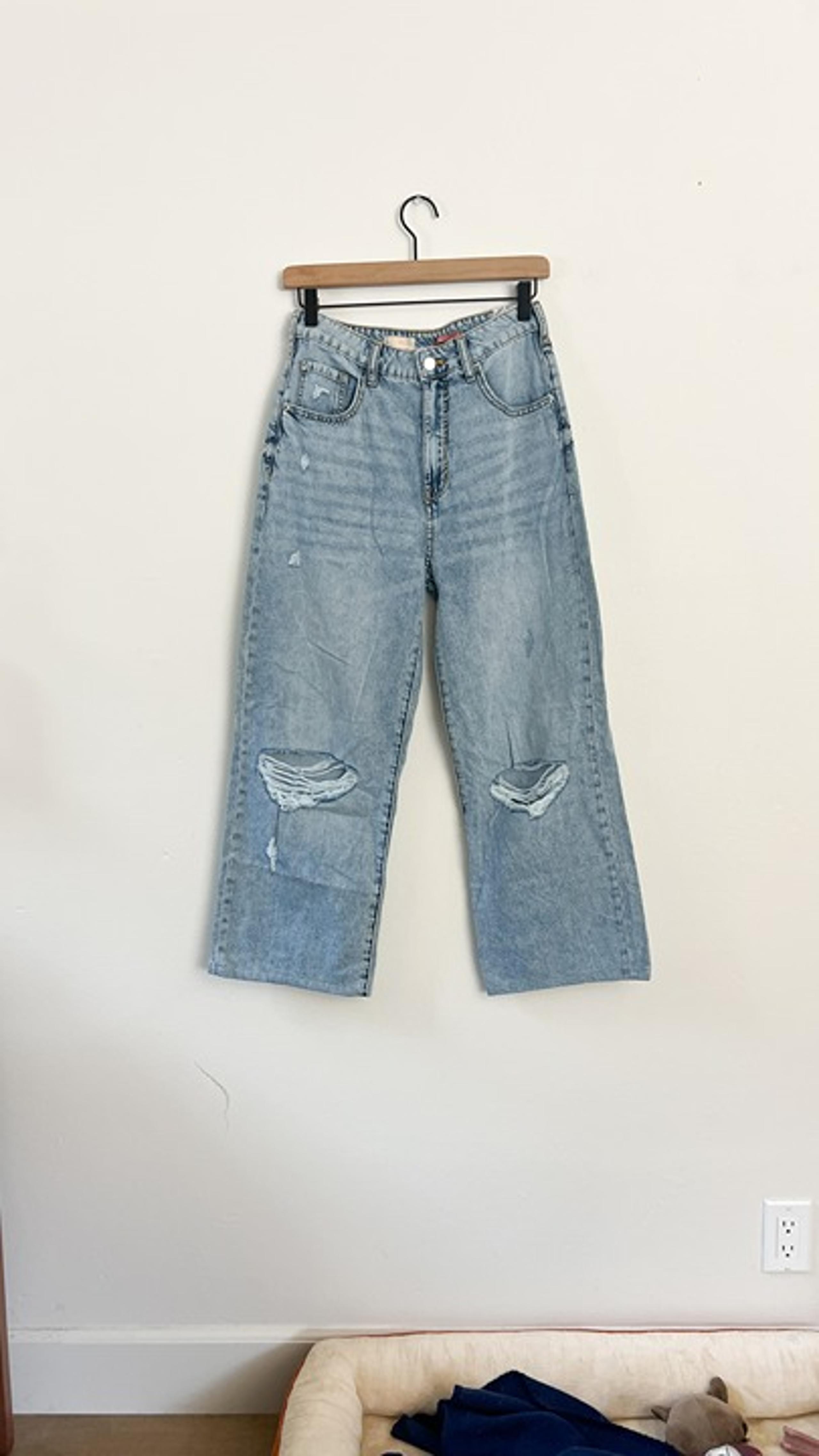 Anthropologie Pilcro The Joey Relaxed Wide Leg Jeans Distressed 26