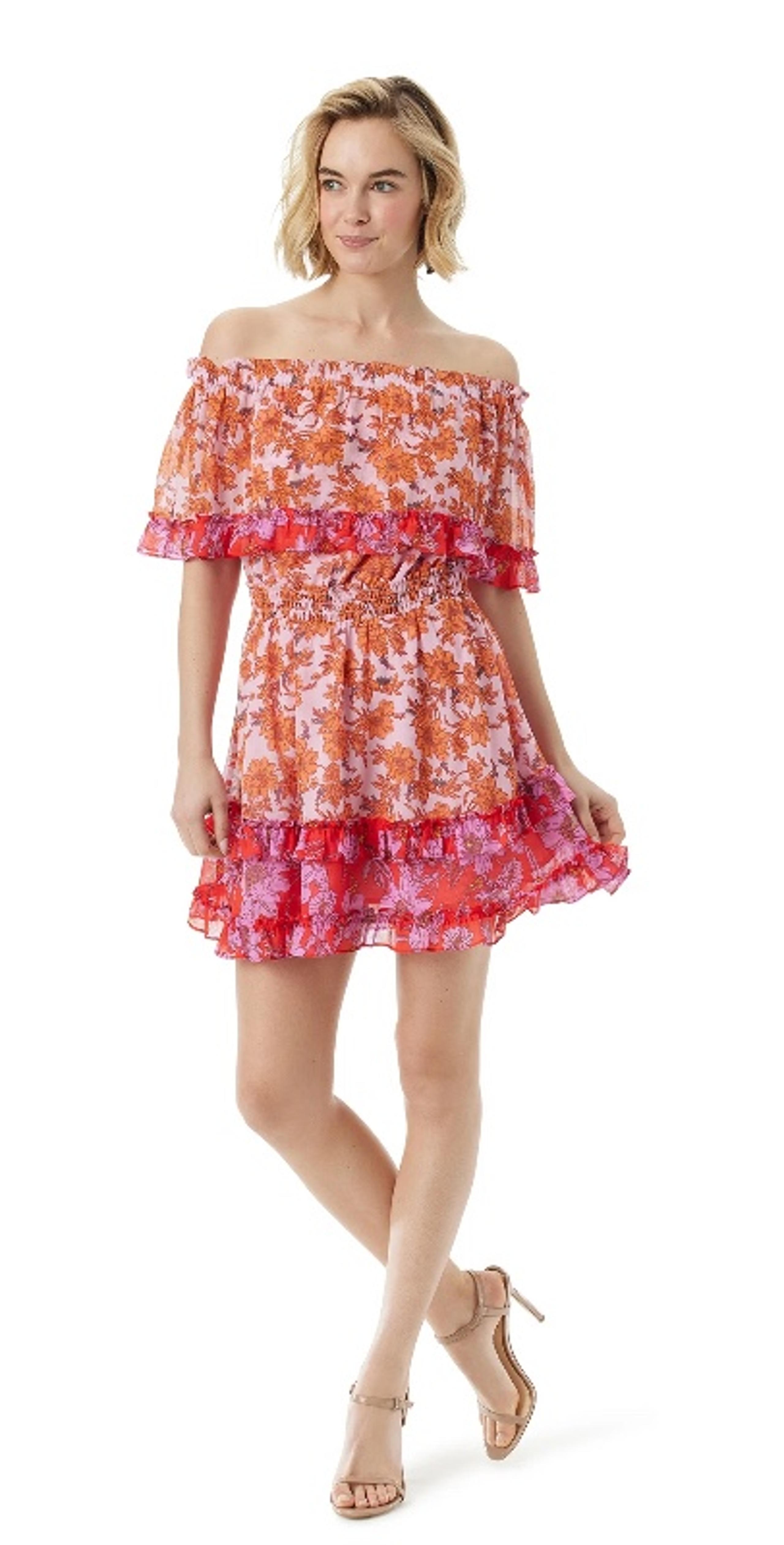 Jessica Simpson Women's Amelia Ruffle Short Dress
