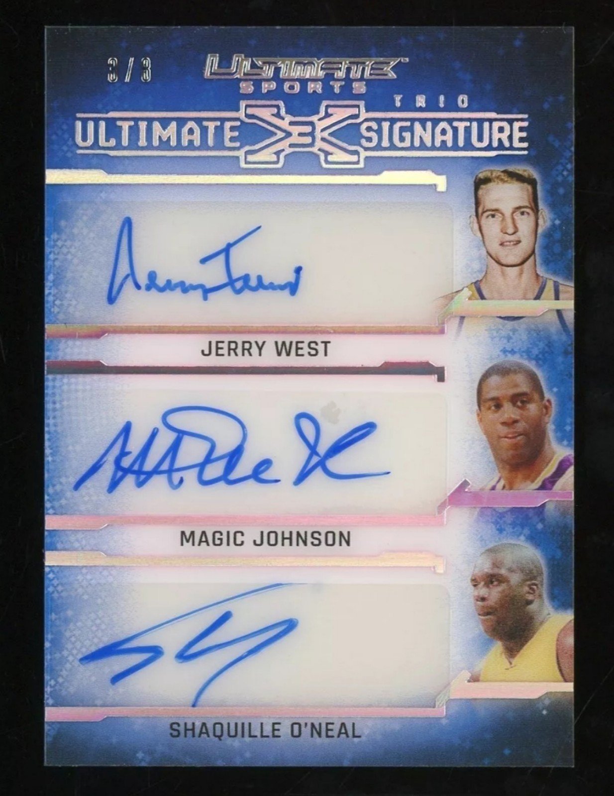 Magic Johnson Shaq Jerry West Auto