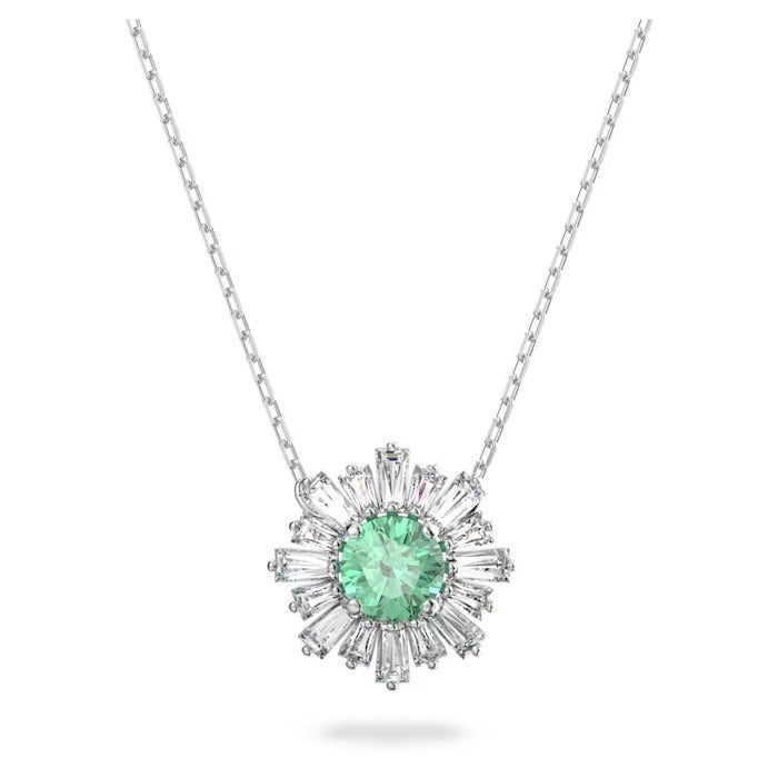Swarovski Sunshine pendant Green, Rhodium plated 5642963