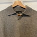 Neiman Marcus Men’s Gray Johnny collar athletic fit cashmere sweater Size XL NWT