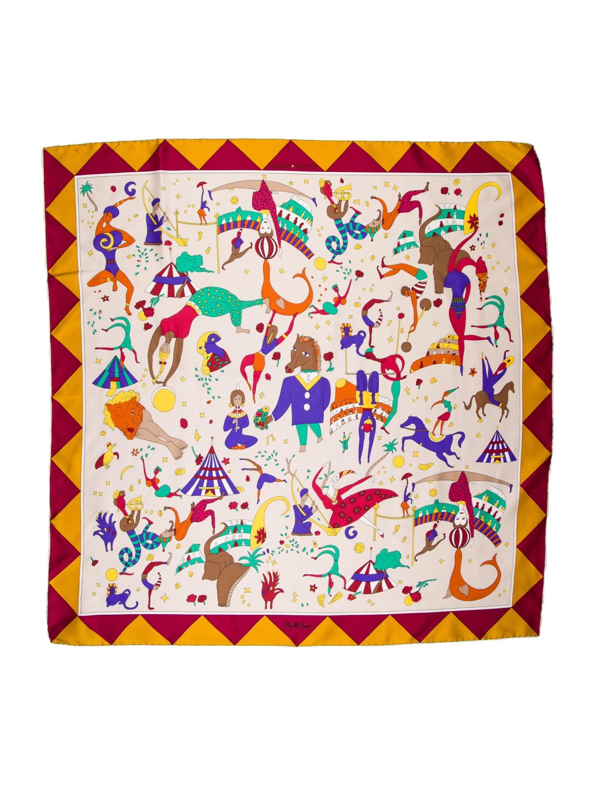 柔らかな質感の Piero Circus) (Magic scarf printed silk Guidi 小物