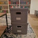 Set of 2 Decorative File Box Organizer, Collapsible Linen File Cabinet - NEW!