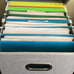 Set of 2 Decorative File Box Organizer, Collapsible Linen File Cabinet - NEW!