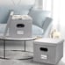Set of 2 Decorative File Box Organizer, Collapsible Linen File Cabinet - NEW!