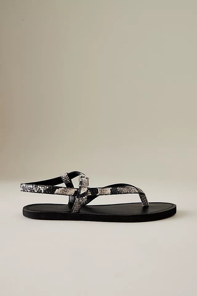 Anthropologie Pilcro Toe-Strap Sandals in Black & White Pattern