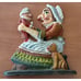 Vintage Punch and Judy Cast Iron Door Stop 7 Multicolor Hand Painted Decor