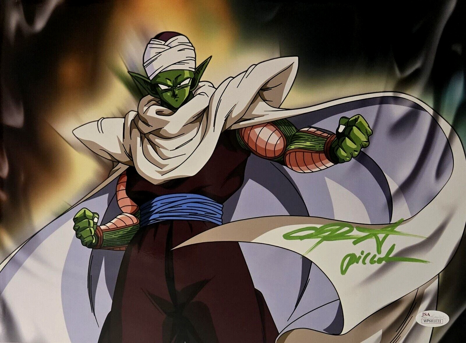 Chris Sabat Signed Photo Piccolo Dragon Ball Z DBZ Autograph 11x14 JSA COA 031