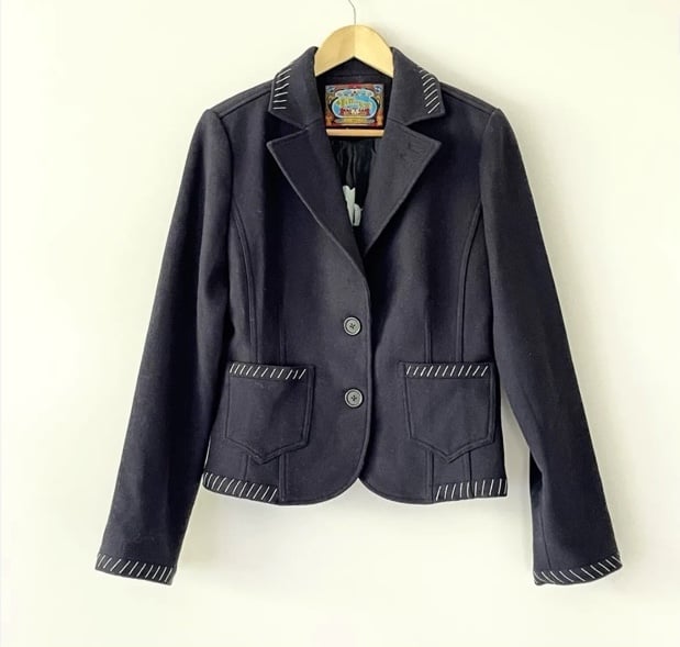 FILLMORE Wool Jacket or Blazer Navy Size Large