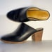 Madewell “The Harper” Mules Black Leather SZ 6.5 Slip-On Heeled Clogs Minimalist