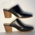 Madewell “The Harper” Mules Black Leather SZ 6.5 Slip-On Heeled Clogs Minimalist