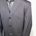 Pierre Cardin 44R Black On Black Striped Wool Suit Pants 38