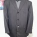 Pierre Cardin 44R Black On Black Striped Wool Suit Pants 38