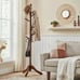 8 Hooks Coat Rack Solid Wood Free Standing Coat Rack FREE Express Shipping USA
