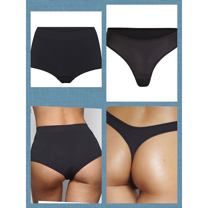 NWT SKIMS Bundle 1 Pair of each Onyx Boyshort & Black Thong Size Small