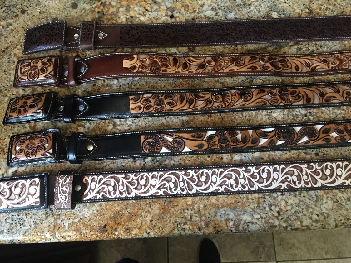 Beautiful Tooled Leather Belt