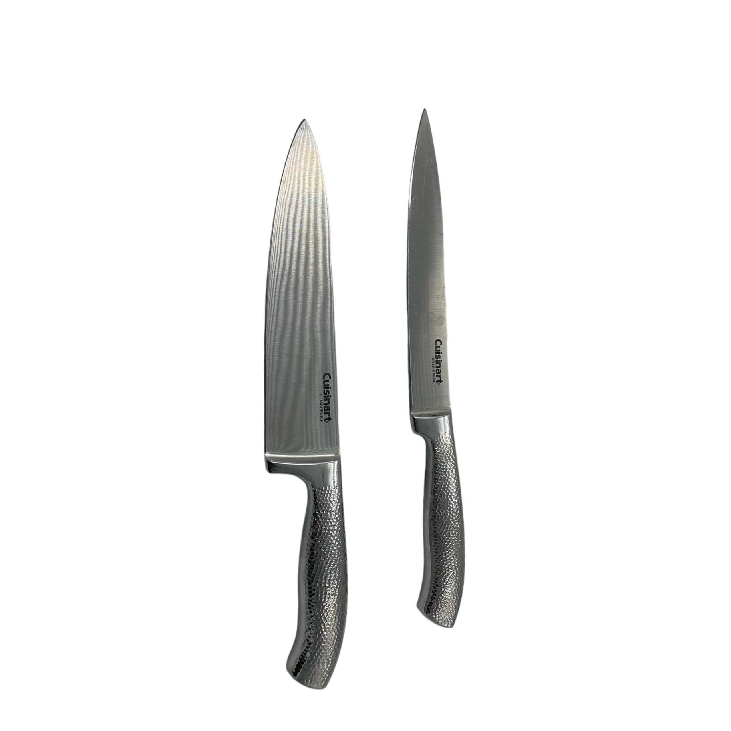 2 Cuisinart Classic Stainless Steel knives  8" Chef Knife, 8" Slicing Knife,