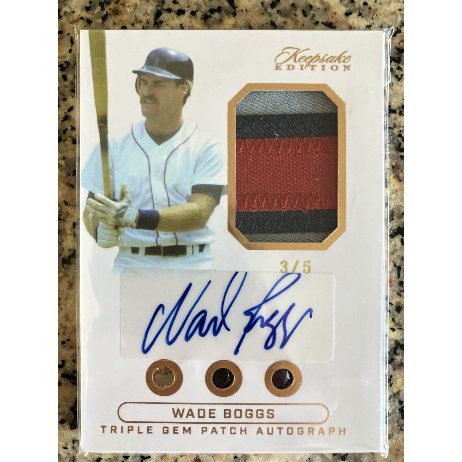 Super Break Keepsake Edition Wade Boggs Triple Gem Patch Auto