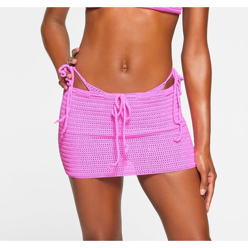 SKIMS Crochet Swim Mini Skirt in Taffy Size 3X NWT Orig 148
