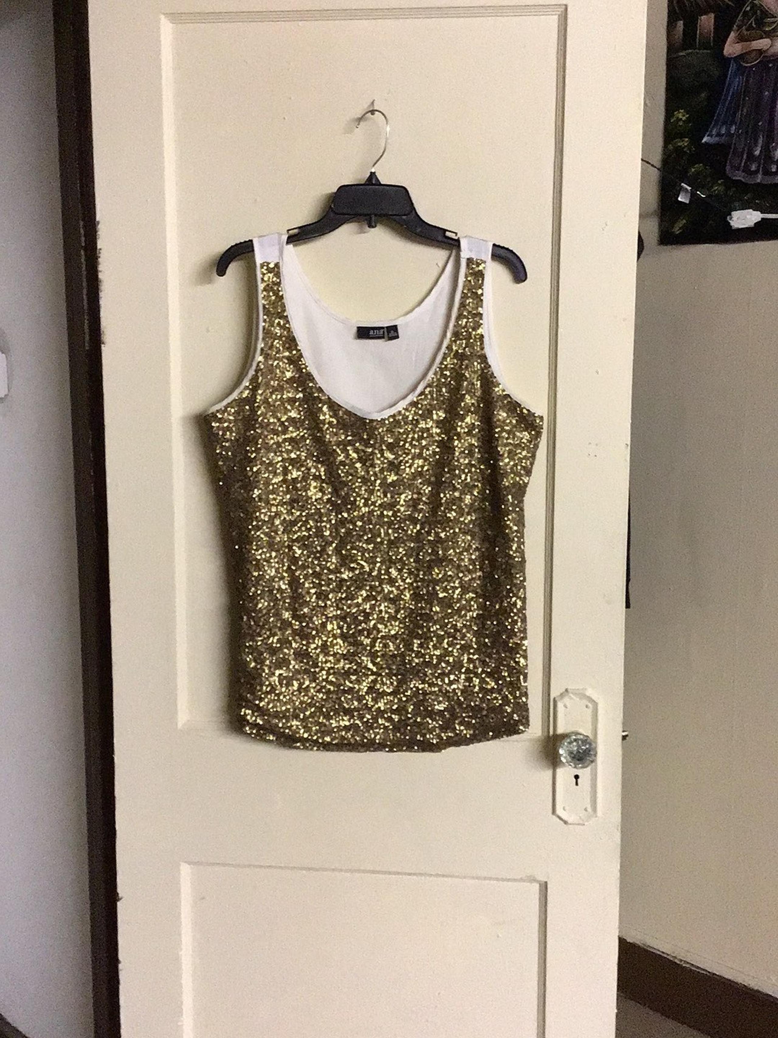 Gold Sequined Tank Top