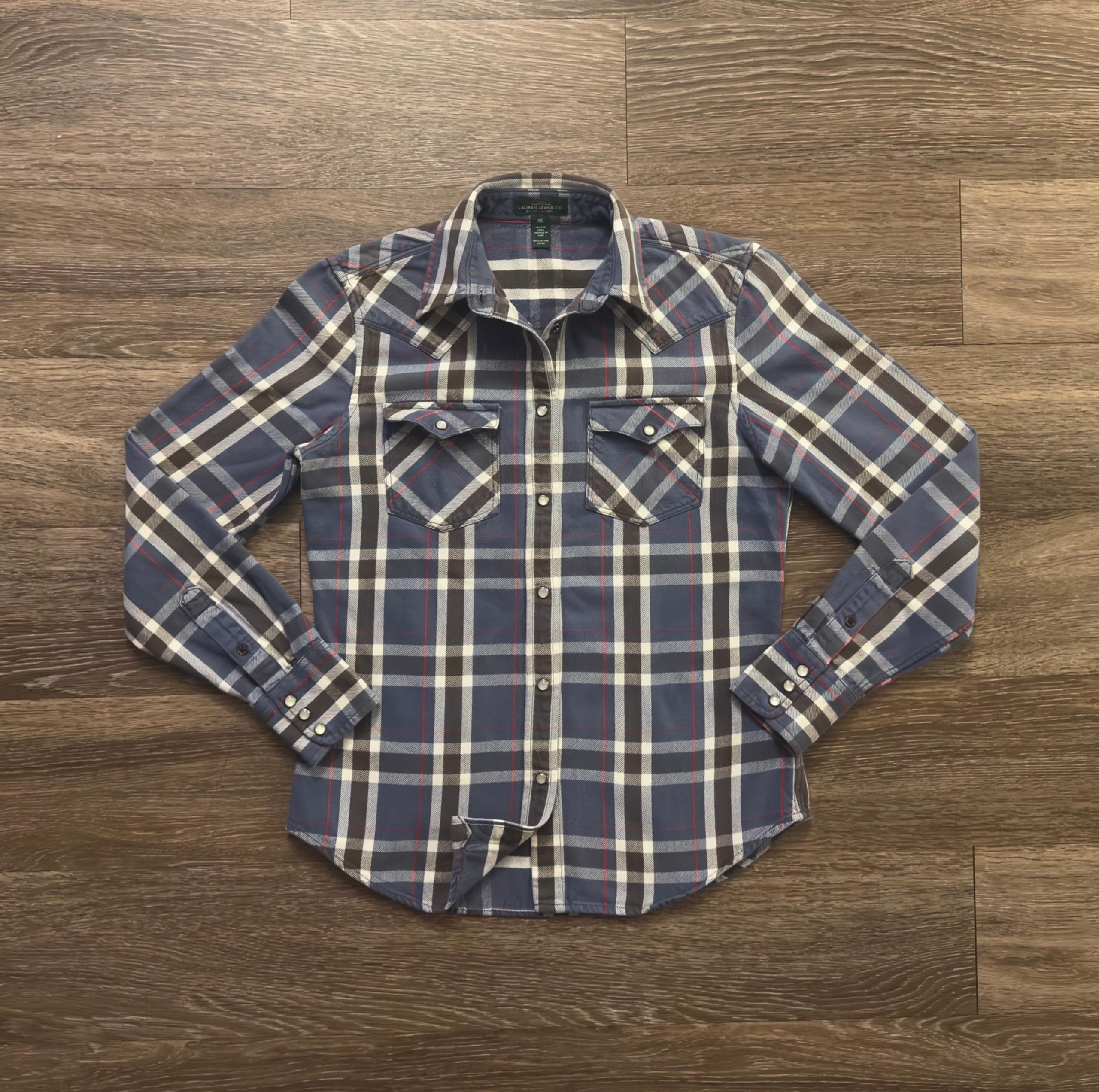 Ralph Lauren XS Women’s Pearl Snap Flannel Western Shirt