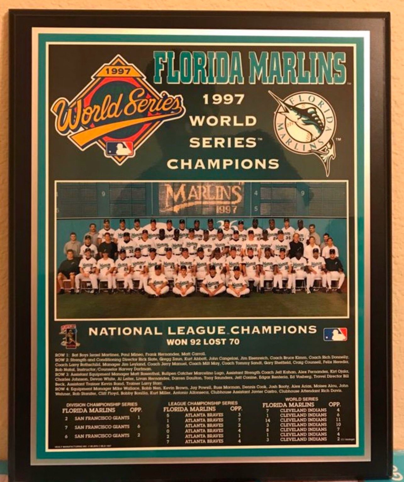 1997 Florida Marlins Commemorative Champions Plaque